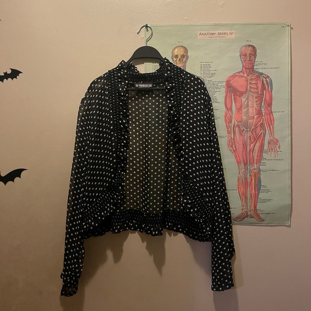 Black and white polka dot jacket